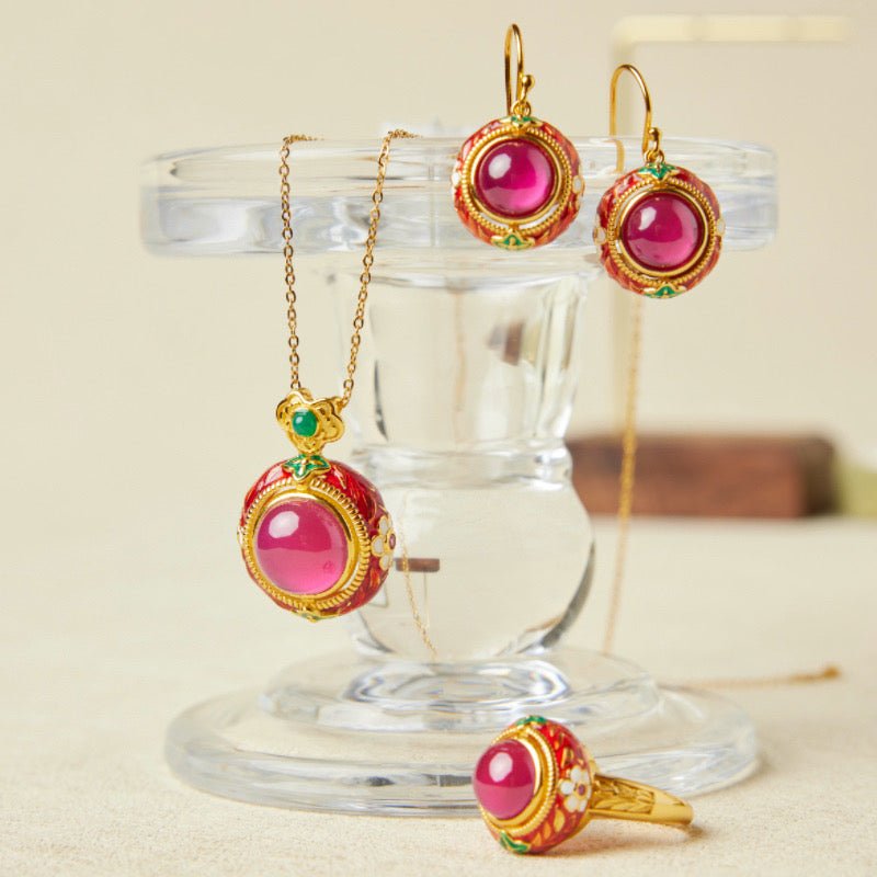 Collier Cornaline Fleur en Argent Plaqué Or – Bijou Déco Bureau - Biloria