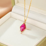Collier Cornaline Losange - Argent Plaqué Or, Bijou Femme - Biloria