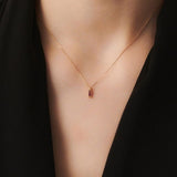 Collier Cornaline Pyramide Argent Plaqué Or – Énergie & Éclat - Biloria