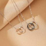 Collier Couple Anneaux Entrelacés Argent 925 - Biloria