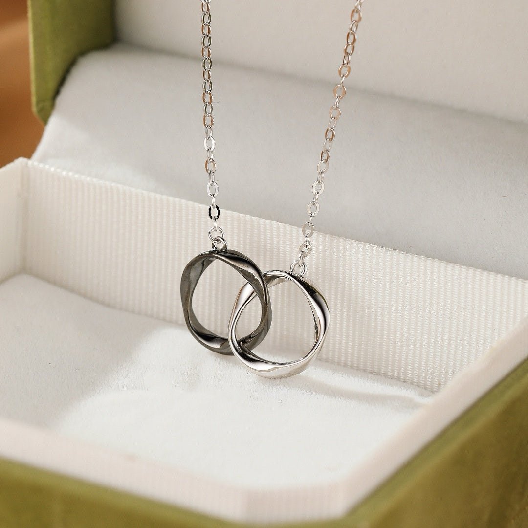 Collier Couple Anneaux Entrelacés Argent 925 - Biloria