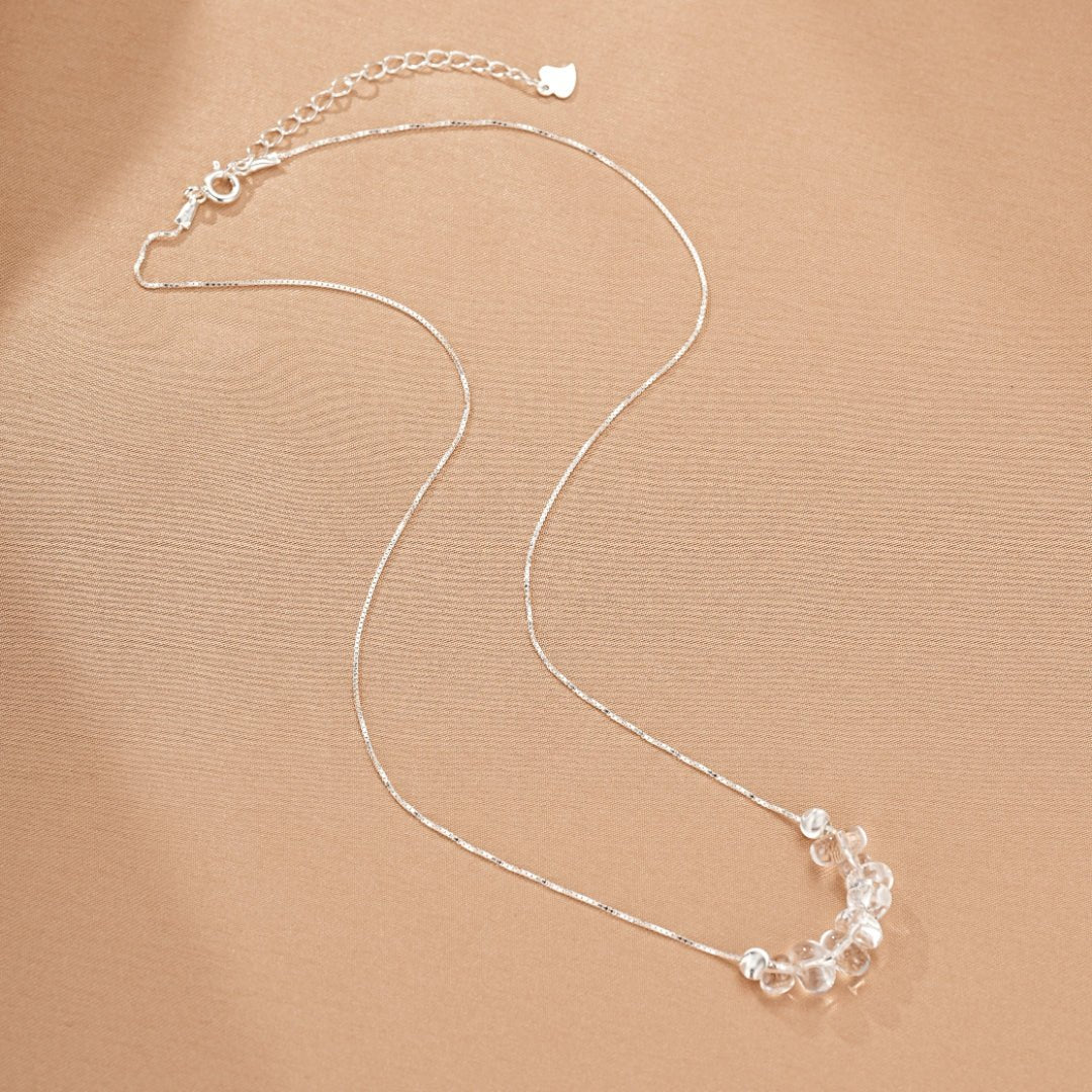 Collier Cristal de Roche Aura Claire Argent 925 - Biloria