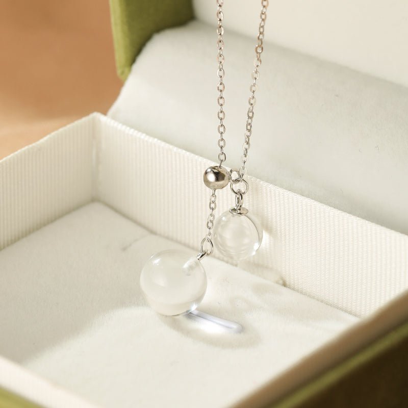 Collier Cristal de Roche Goutte Lumineuse Argent - Biloria