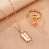 Collier Cristal de Roche Platine Argent Plaqué Or 10K - Biloria