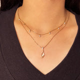 Collier Cristal de Roche Pluie Dorée Fait Main - Biloria
