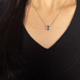 Collier Émeraude et Zircon Argent Plaqué Platine - Biloria