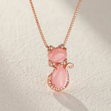 Collier Enfant Quartz Rose Chaton : Bijou Douceur et Amour - Biloria