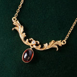 Collier Grenat Argent Plaqué Or Aria des Rois - Biloria