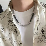 Collier Hématite et Acier Homme – Regard Sombre - Biloria