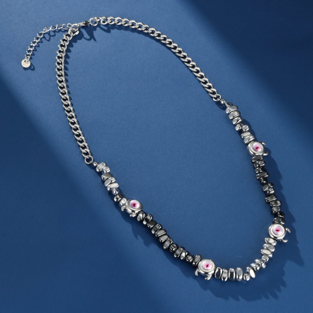 Collier Hématite et Acier Homme – Regard Sombre - Biloria