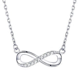Collier Infini Argent 925 Zircons – Bijou Éternité Féminin - Biloria