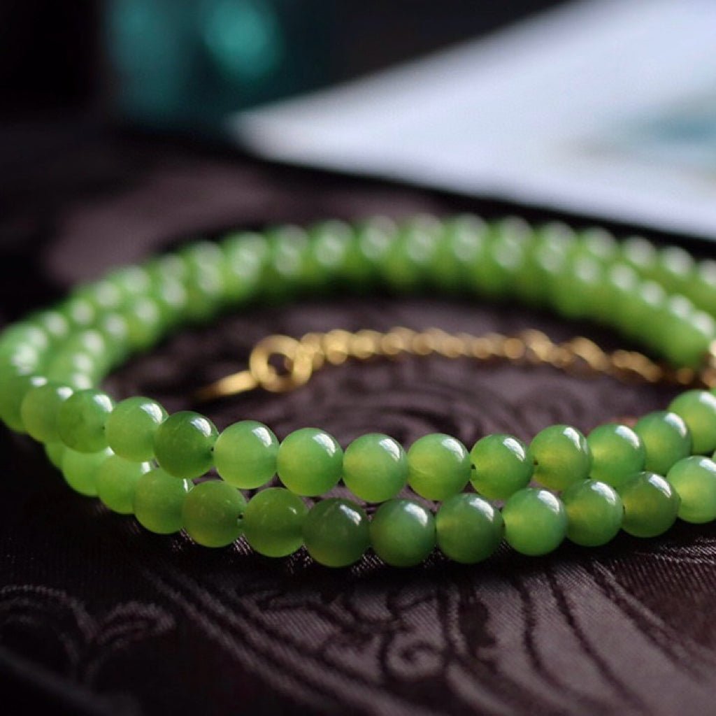 Collier Jade Petit Bonheur en Argent Plaqué Or – Élégance et Sérénité - Biloria