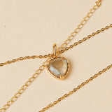 Collier Labradorite Cœur Argent Plaqué Or Protection Quotidienne - Biloria