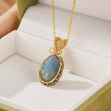 Collier Labradorite Femme – Bijou Protecteur Tissé Main - Biloria