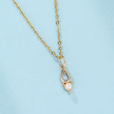 Collier Labradorite Perle Lumière d'Atlantis Argent Plaqué Or - Biloria