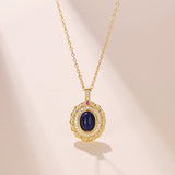 Collier Lapis Lazuli Argent Plaqué Or, Bijou Cadeau Femme - Biloria