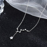 Collier Lune et Étoile Septentrion Argent Pur 999 Céleste - Biloria