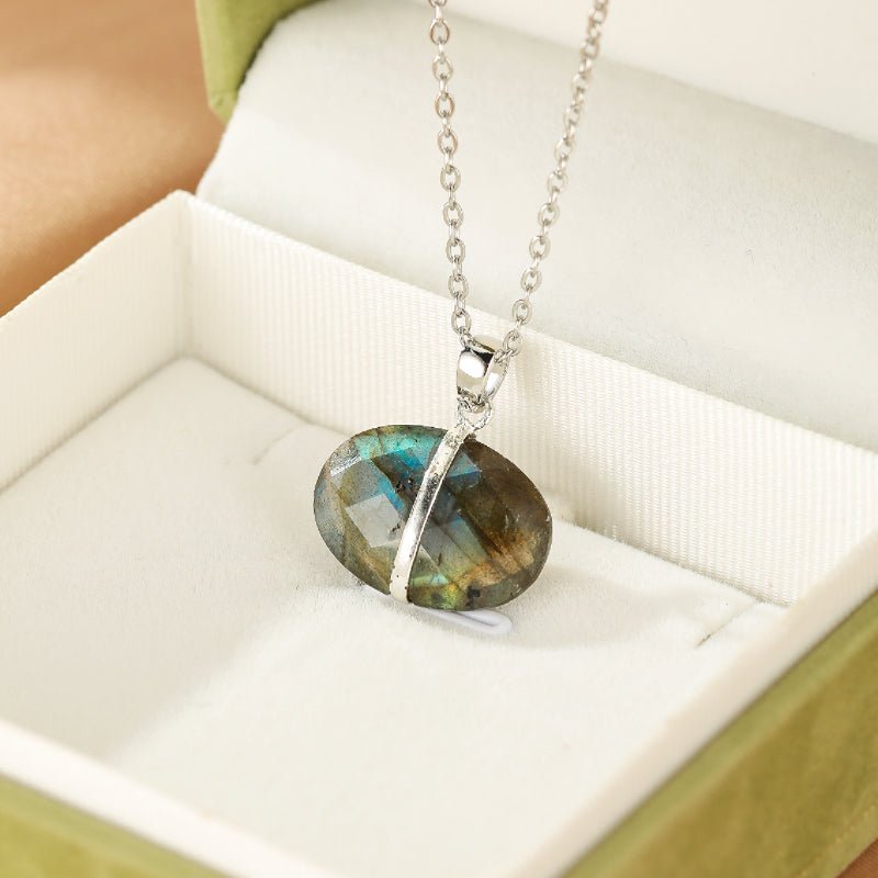 Collier pendentif Labradorite authentique en cuivre - Biloria