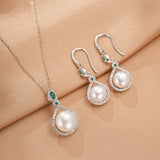Collier Perle Blanche et Zircon en Argent 925 - Cadeau Féminin - Biloria