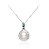 Collier Perle Blanche et Zircon en Argent 925 - Cadeau Féminin - Biloria