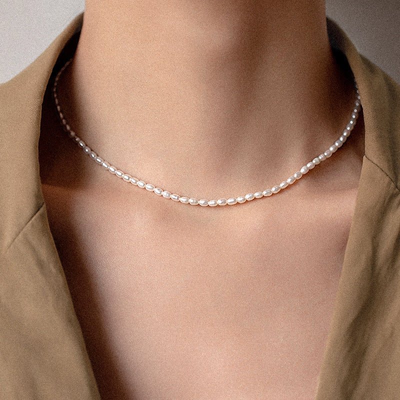 Collier Perle Naturelle Argent Plaqué Or 5 mm - Biloria