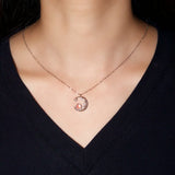 Collier Pierre de Lune Argent Croissant Lune Zircons – Bijou Intuition - Biloria