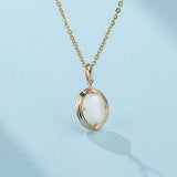 Collier Pierre de Lune Ovale Plaqué Or 14K – Bijou Vintage - Biloria