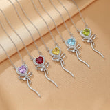 Collier Pierres Fines Multicolores Cœur Enchanté Argent Or 18k - Biloria