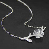Collier Quartz Clair Lotus Argent 925 — Éveil Spirituel - Biloria
