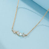Collier Topaze Bleue Couronne Argent Plaqué Or 14K - Biloria
