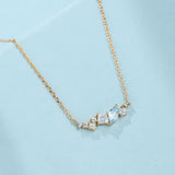 Collier Topaze Bleue Couronne Argent Plaqué Or 14K - Biloria