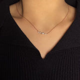 Collier Topaze Bleue Couronne Argent Plaqué Or 14K - Biloria