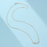 Collier Topaze Bleue Couronne Argent Plaqué Or 14K - Biloria
