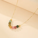 Collier Tourmaline Arc de Lumière, Argent Plaqué Or - Biloria