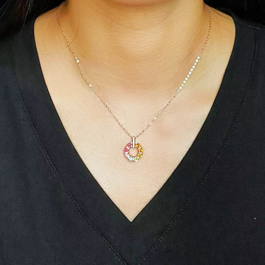Collier Tourmaline Cercle d'Aurore Argent Plaqué Or - Biloria