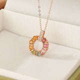 Collier Tourmaline Cercle d'Aurore Argent Plaqué Or - Biloria
