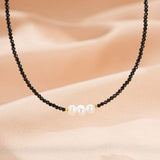 Collier Tourmaline Noire Perles Argent 925 Protection - Biloria