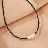 Collier Tourmaline Noire Perles Argent 925 Protection - Biloria