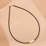 Collier Tourmaline Noire Perles Argent 925 Protection - Biloria