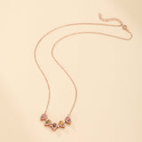 Collier Trèfle Tourmaline Zircon Argent Plaqué Or - Biloria