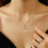 Collier Turquoise Argent Plaqué Or – Protection et Sérénité - Biloria