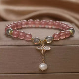 Offrir un Bracelet Quartz Fraise et Labradorite Abeille Poétique - Biloria