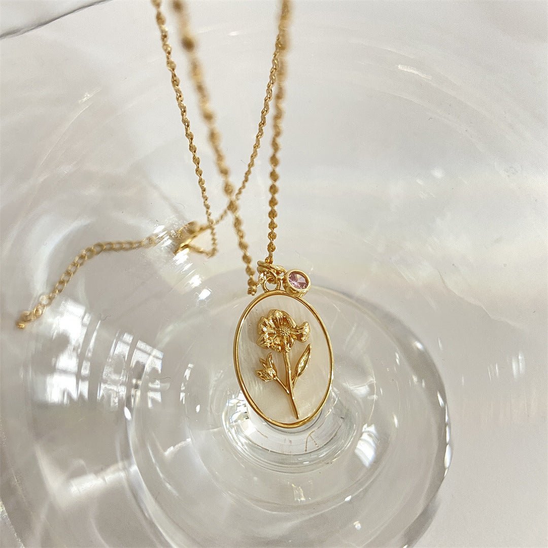 Pendentif 12 Pierres de Naissance – Romance en Acier Inoxydable - Biloria