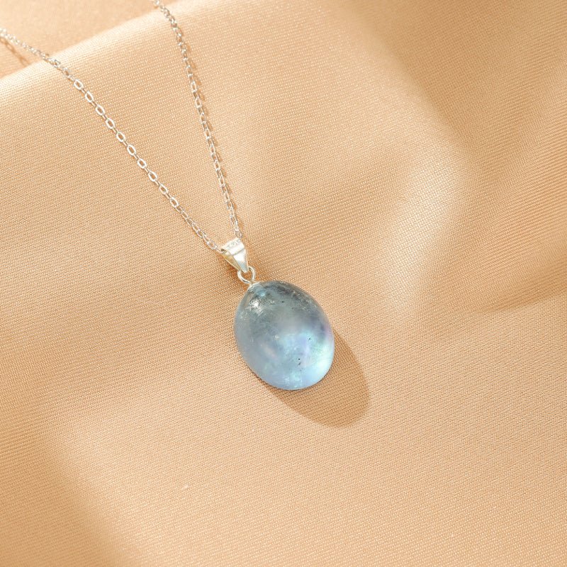 Pendentif Aigue-Marine Argent 925 – Bijou Pierre Naturelle Bleu - Biloria