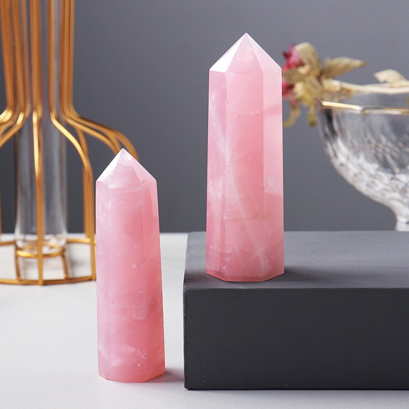 Pointe Quartz Rose Amour pour Méditation et Décoration - Biloria