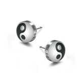 Puce Oreille Yin Yang Acier Inoxydable Homme Femme - Biloria